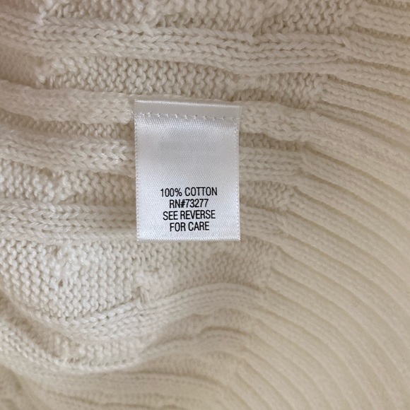 ๐NWT White Classic Cable Mock Turtleneck Sweater - Picture 5 of 6